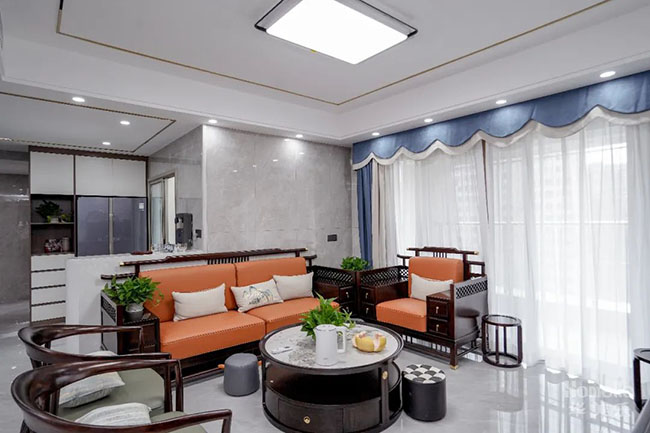 180㎡新中式四居室,在繁華都市中打造的閑情淡雅的樂居